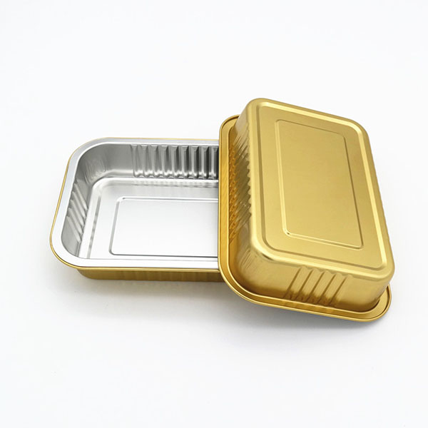 Rectangular aluminum foil lunch box 580ml