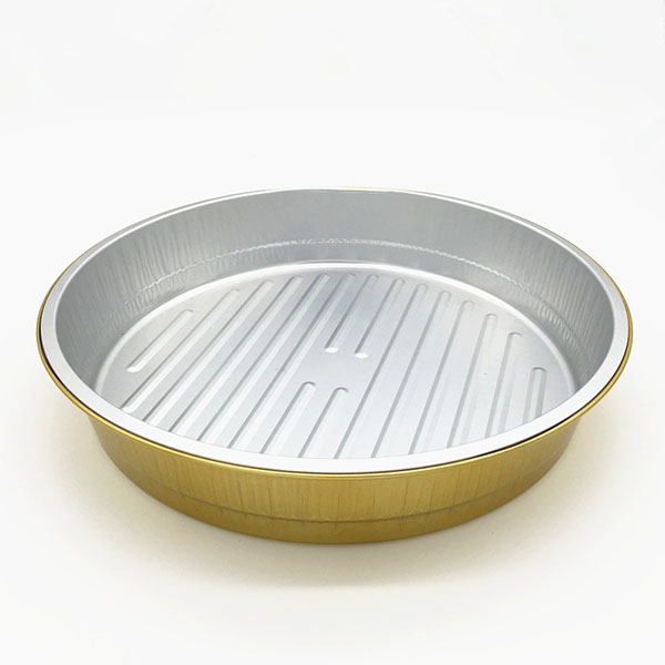 Gold round aluminum foil dining box 4000ml
