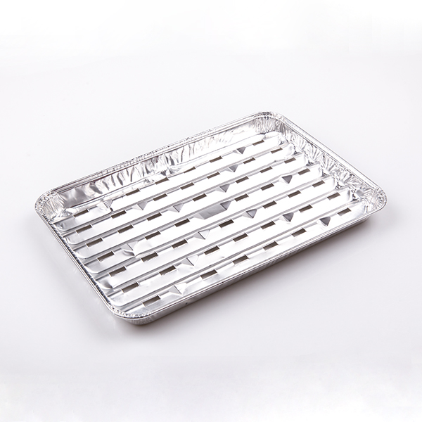 Rectangular barbecue plate with holes
