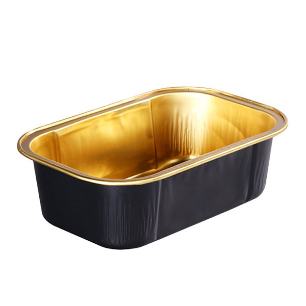 Black gold rectangular aluminum foil container 160ml