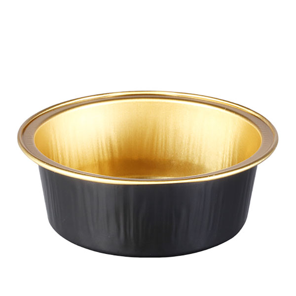 Black gold round aluminum foil container 25ml