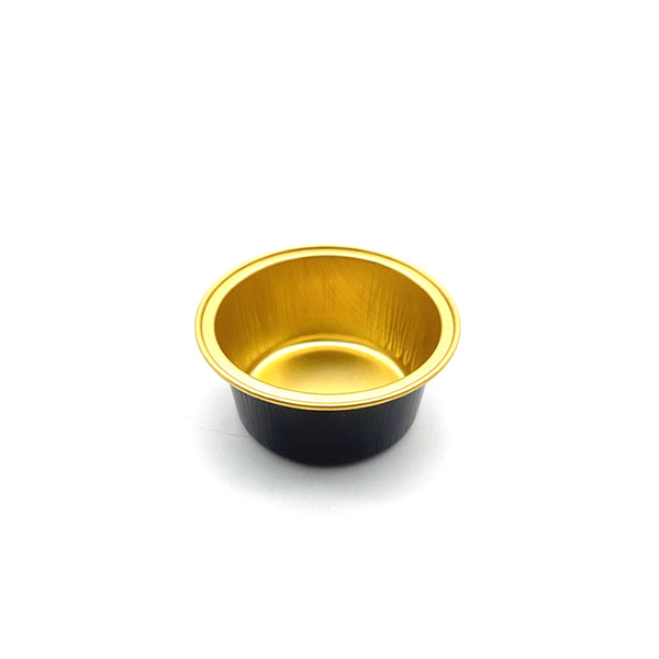 Black gold round aluminum foil container 35ml