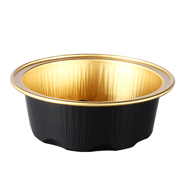 Black gold round aluminum foil container 50ml