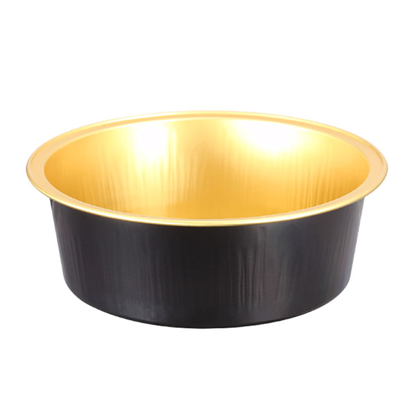 Black gold round aluminum foil container 150ml